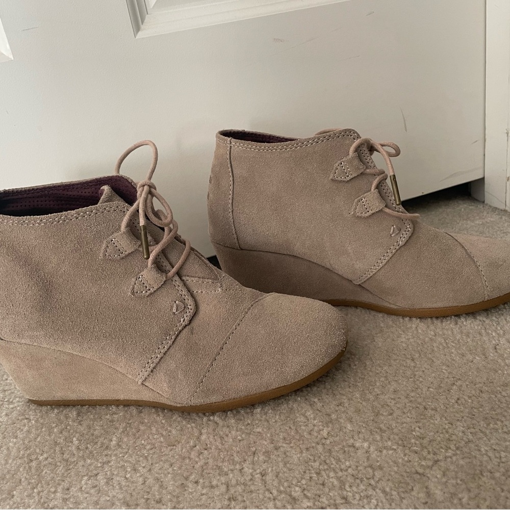 Suede Ankle Boots in Taupe
